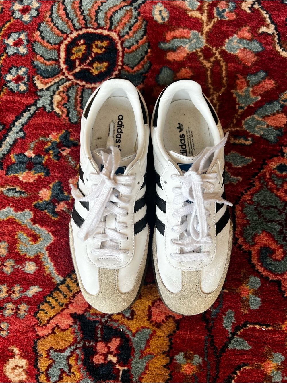 adidas White and Black Sambas Women's Low-Top Sneakers